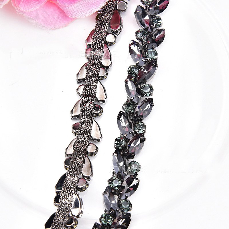 Wholesale Crystal Rhinestone Chain Trimming Bridal Sash Rhinestone Trim Applique Wedding Belt Garment Accessories RC70502