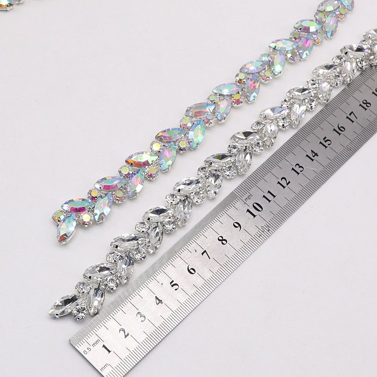Wholesale Crystal Rhinestone Chain Trimming Bridal Sash Rhinestone Trim Applique Wedding Belt Garment Accessories RC70502