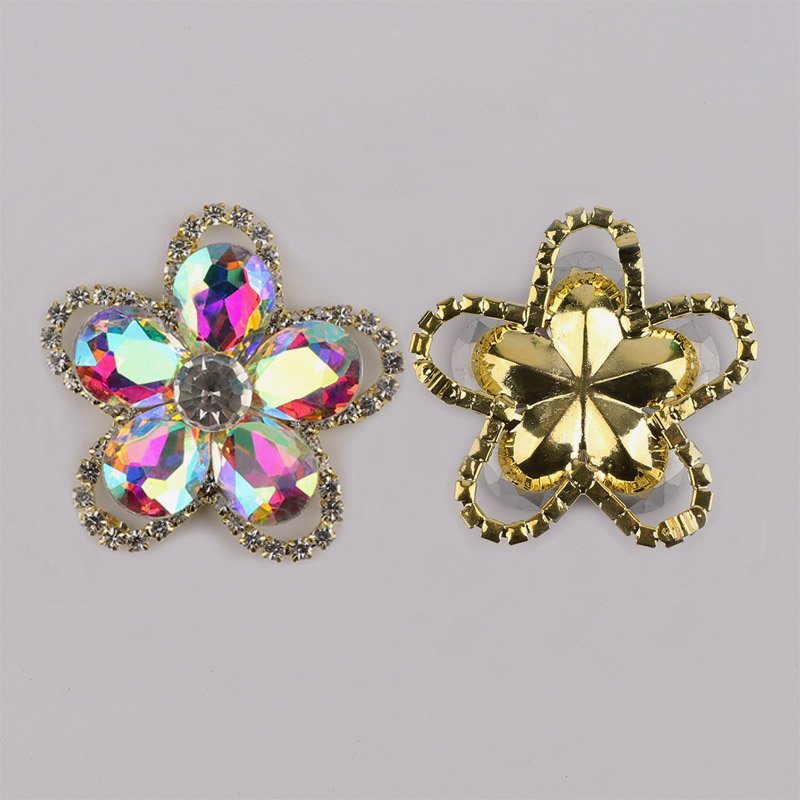 Trendy Multi-Shapes Shimmering Elegance Diamond Rhinestone Applique Patch Golden Base For Decoration Diamond Glue Design Patch