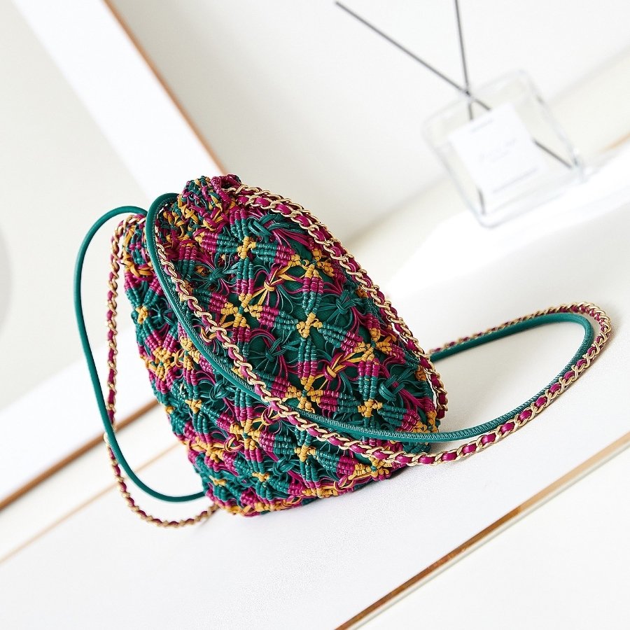 12A high quality woven chain backpack Crossbody bag Handbag shoulder bag pure hand-made imported real belt original box