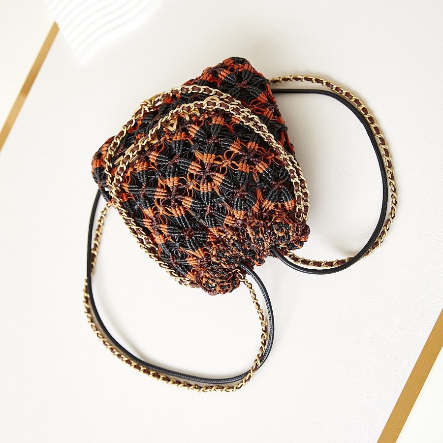 12A high quality woven chain backpack Crossbody bag Handbag shoulder bag pure hand-made imported real belt original box