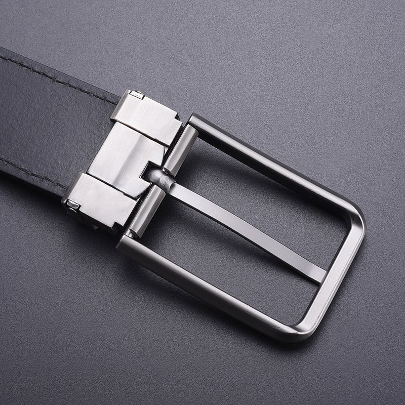 Men's Custom Logo Genuine Leather Cowhide Belt with OEM Factory Wholesale Alloy Pin Buckle Split Design for Male