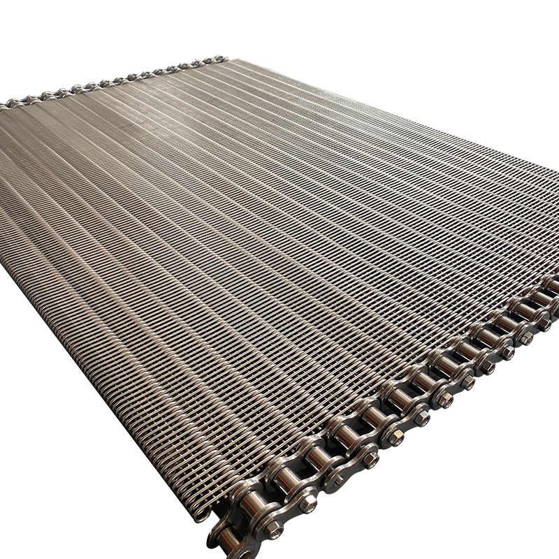 304 stainless steel mesh belt with high temperature resistance for transporting seafood
