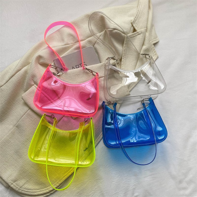 Custom Fashion Transparent PVC Messenger Bag Stadium Approved Shoulder Clear Women Crossbody Clutch Bag Purse Bag For Concerts