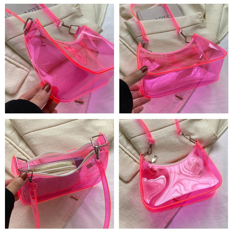 Custom Fashion Transparent PVC Messenger Bag Stadium Approved Shoulder Clear Women Crossbody Clutch Bag Purse Bag For Concerts