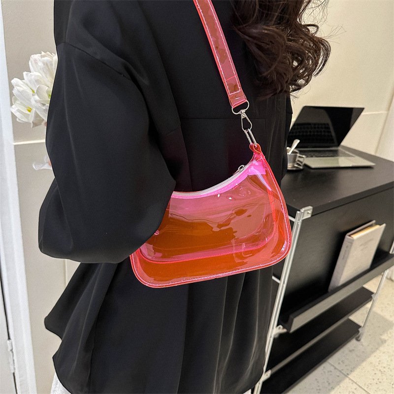 Custom Fashion Transparent PVC Messenger Bag Stadium Approved Shoulder Clear Women Crossbody Clutch Bag Purse Bag For Concerts