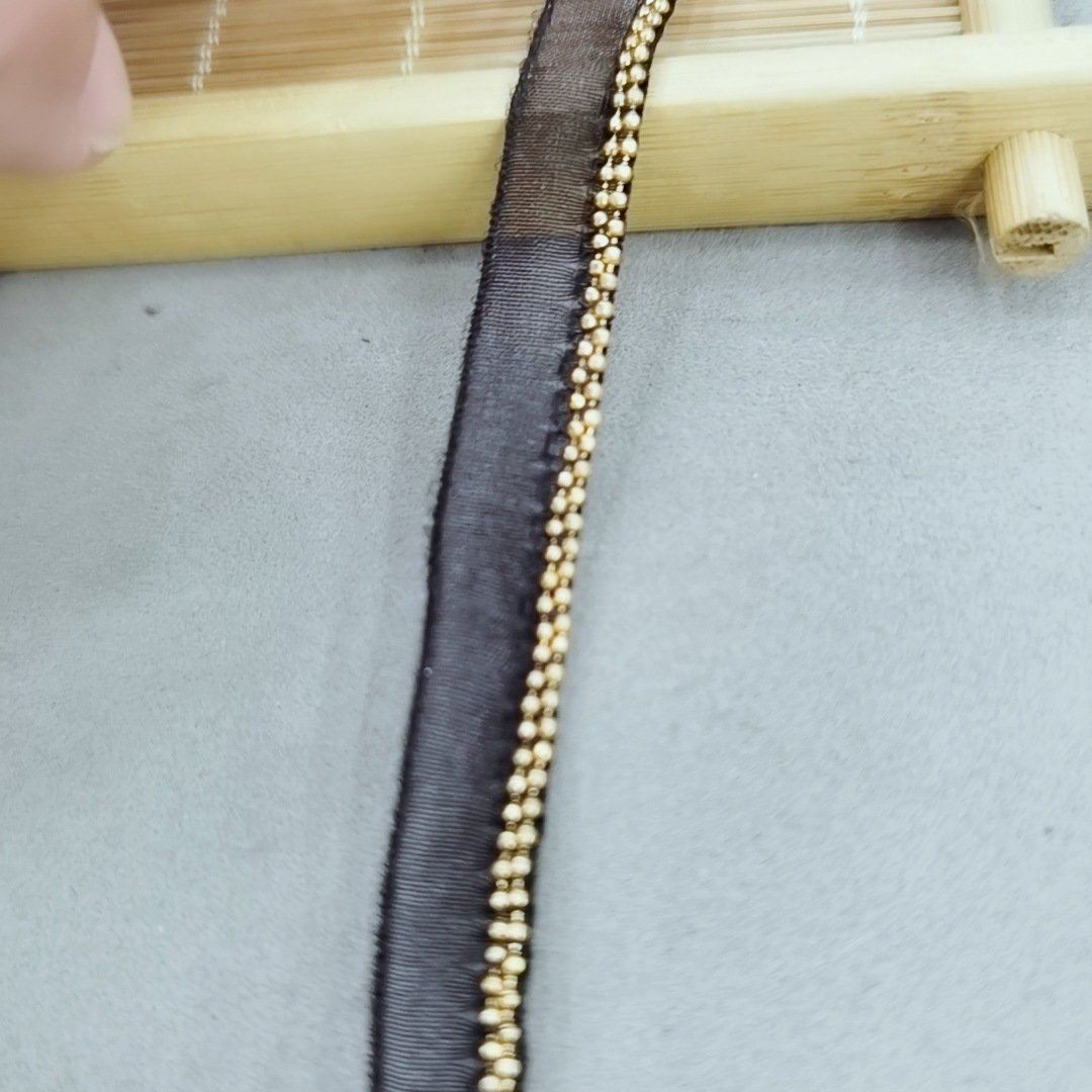 JFL045 Wholesale snow gauze with copper bead chain white beaded edge headdress accessories hat shoes curtain clothing