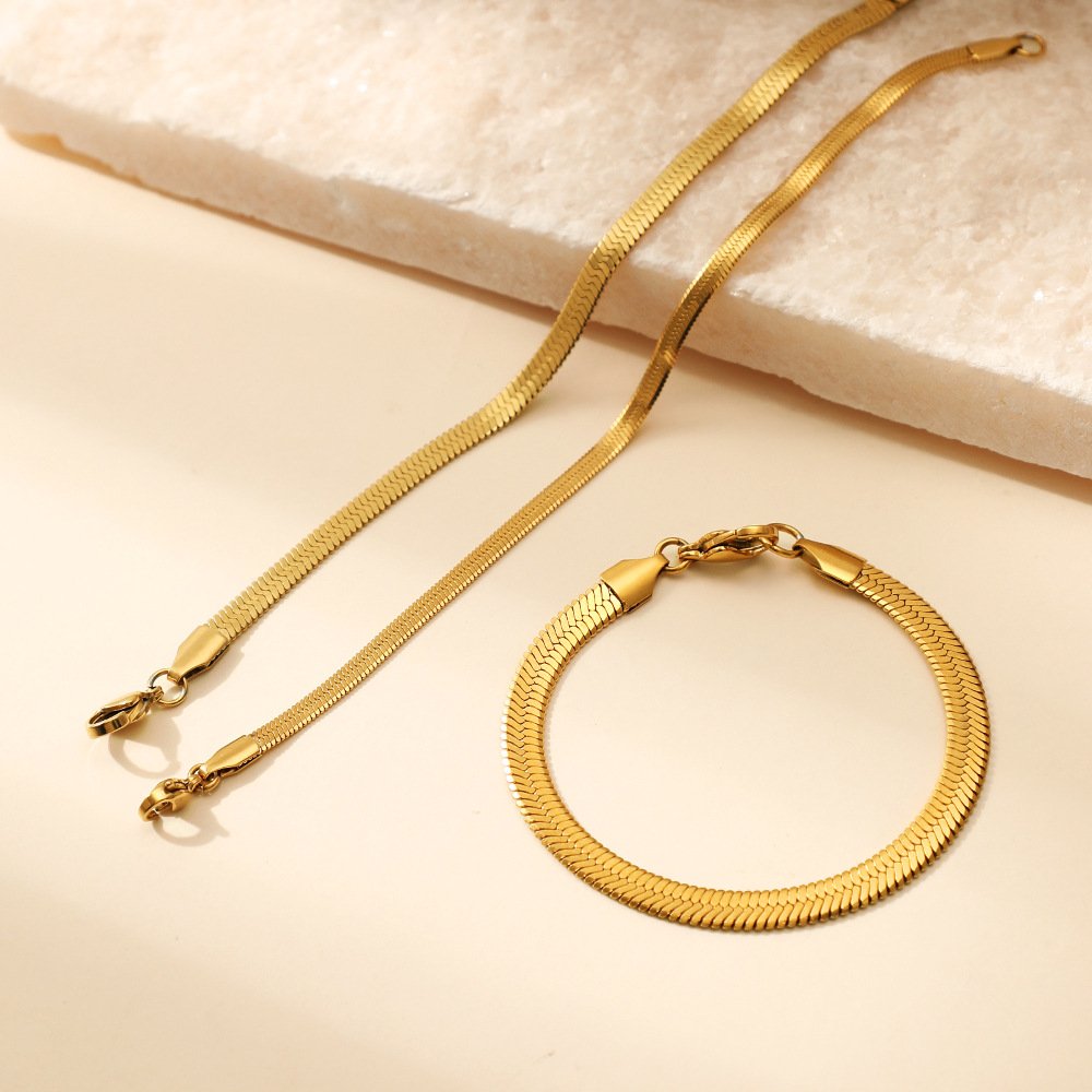 Geometric Watchbelt Stainless Steel Jewelry Hop 8mm Belt Chain Bracelets For Women Men Wearing