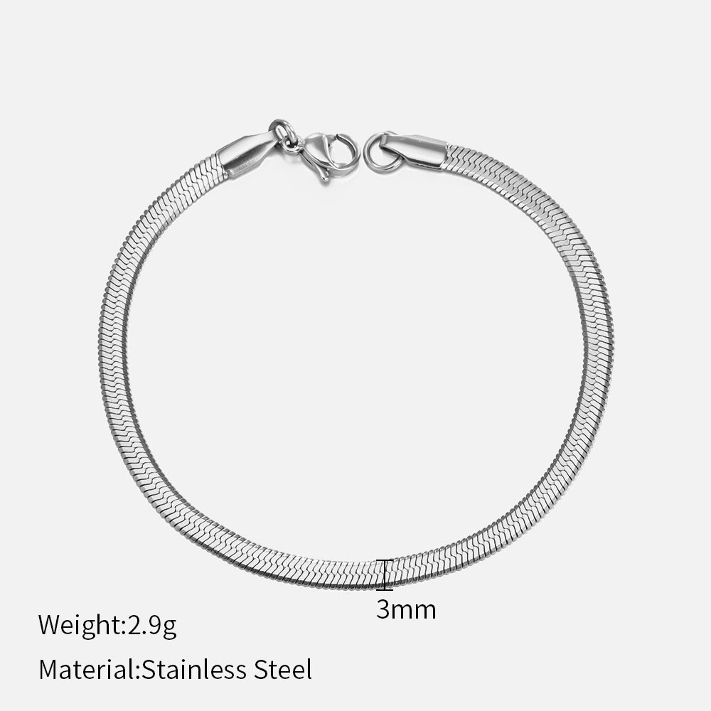 Geometric Watchbelt Stainless Steel Jewelry Hop 8mm Belt Chain Bracelets For Women Men Wearing