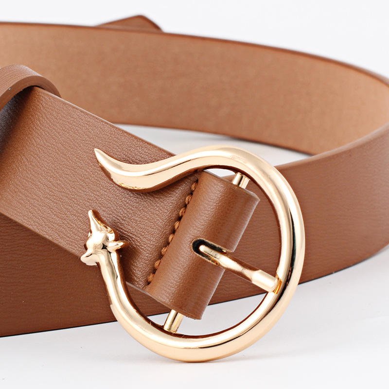 2023 New Spot Hot Sale Women's Belt Trend Fashion Pants Belt Decoration Wide Belt Multi Color Alloy Sun Buckle