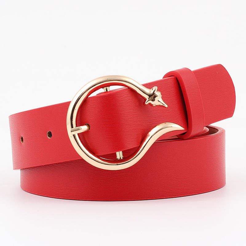 2023 New Spot Hot Sale Women's Belt Trend Fashion Pants Belt Decoration Wide Belt Multi Color Alloy Sun Buckle