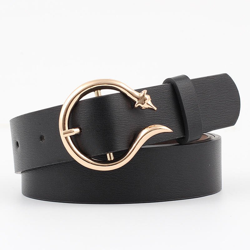 2023 New Spot Hot Sale Women's Belt Trend Fashion Pants Belt Decoration Wide Belt Multi Color Alloy Sun Buckle