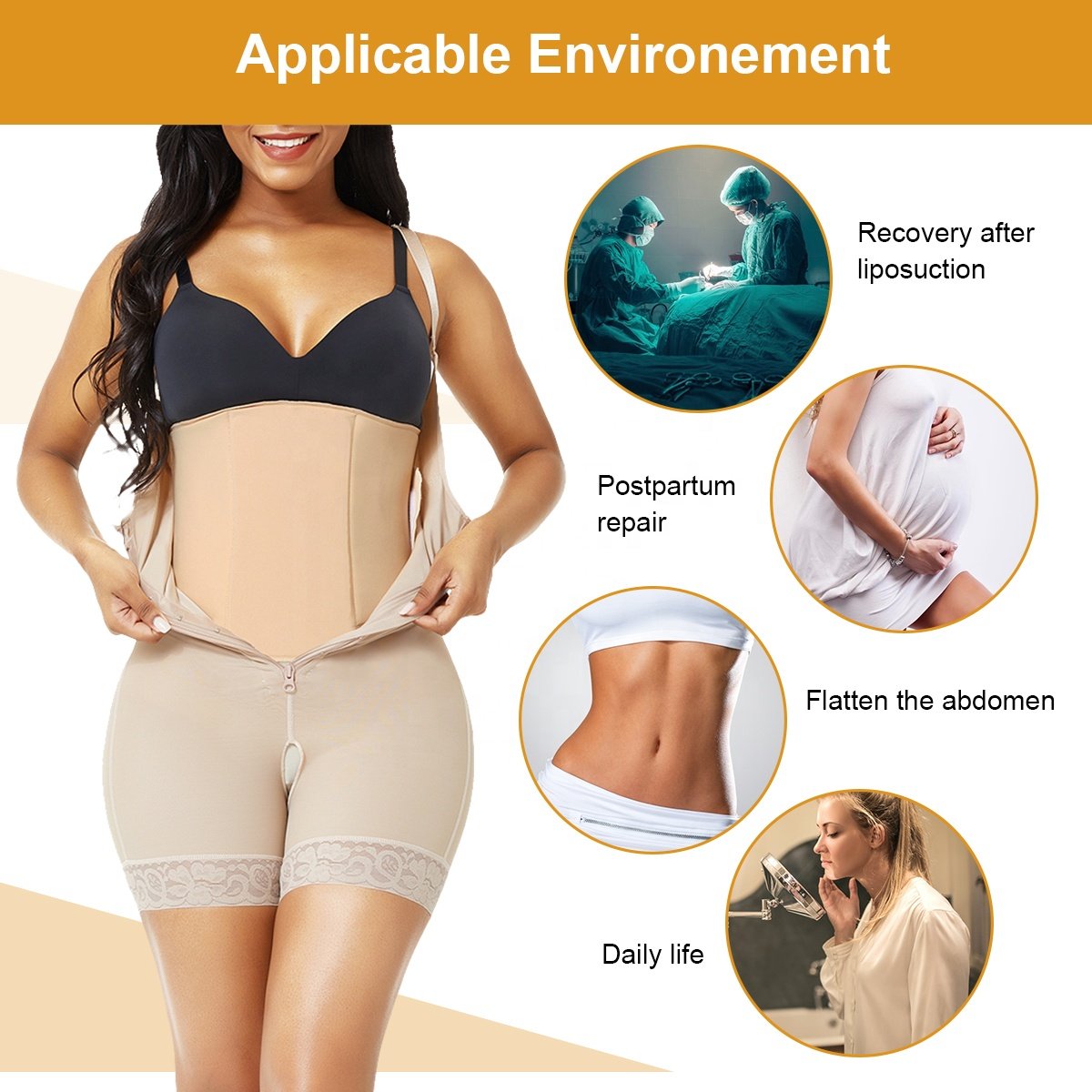 Hexin Shapewear Verified Pro HEXIN Wholesale Slimming Belt Abdominal Board Post Surgery Ab Compression Plus Size Private Label Waist Trainer Women Body Shaper