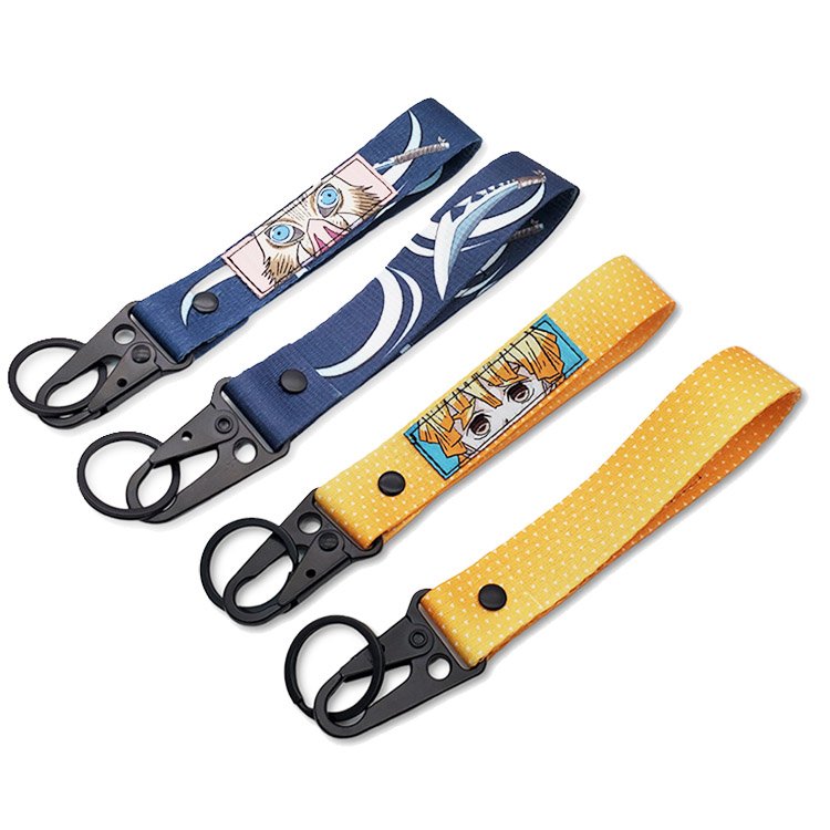 Cheap Webbing Key Chains Fabric Keychain Keyring Key Chain Strap Lanyard Keychain Custom Logo Keychains with Carabiner Hook