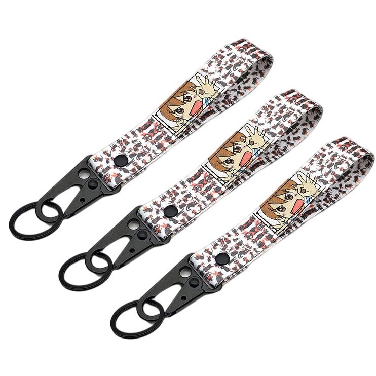 Cheap Webbing Key Chains Fabric Keychain Keyring Key Chain Strap Lanyard Keychain Custom Logo Keychains with Carabiner Hook