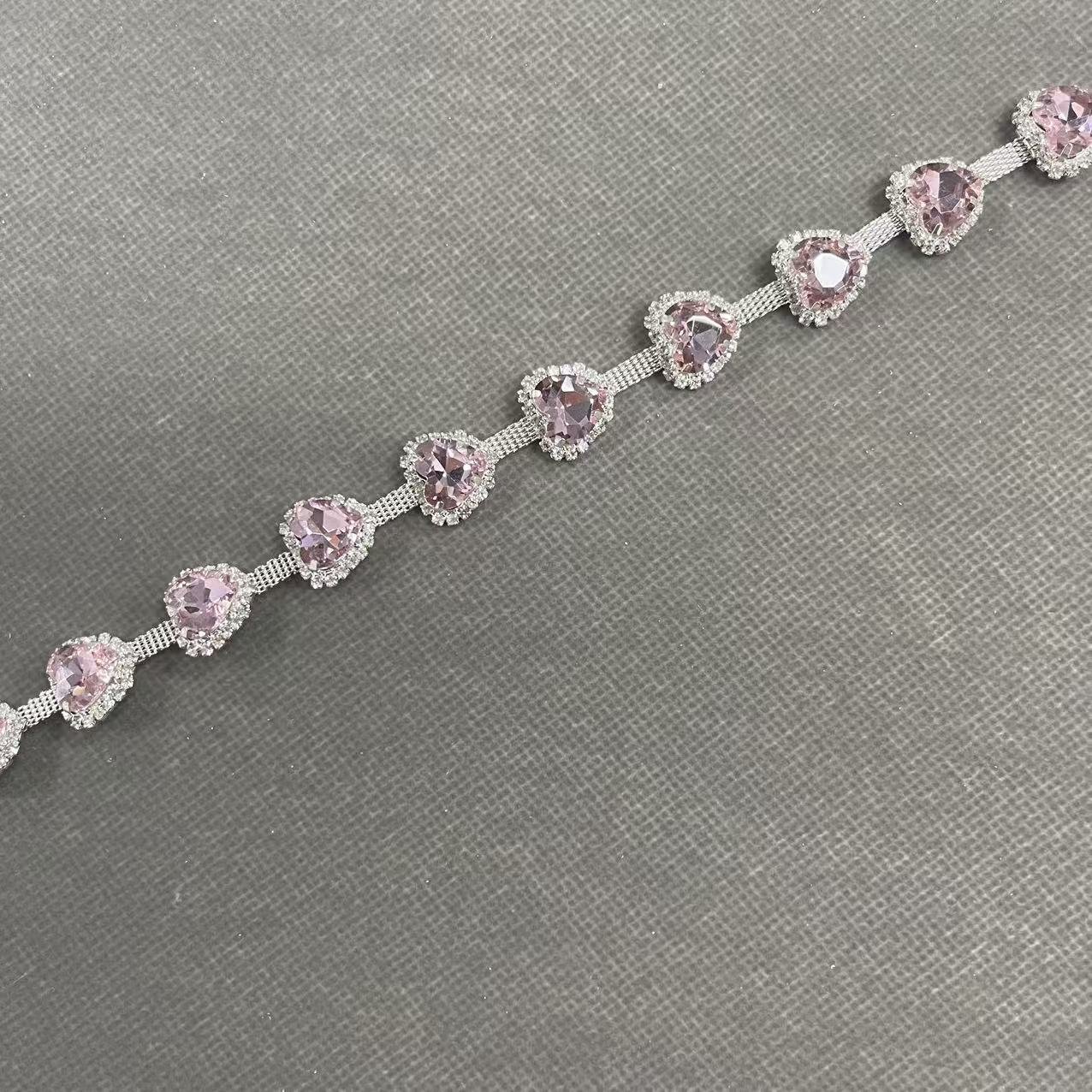 ZSY Wholesale Rhinestone Flower Metal Chain Bridal Sash Lace Crystal Trim Applique Shoes Bags Garment Accessories