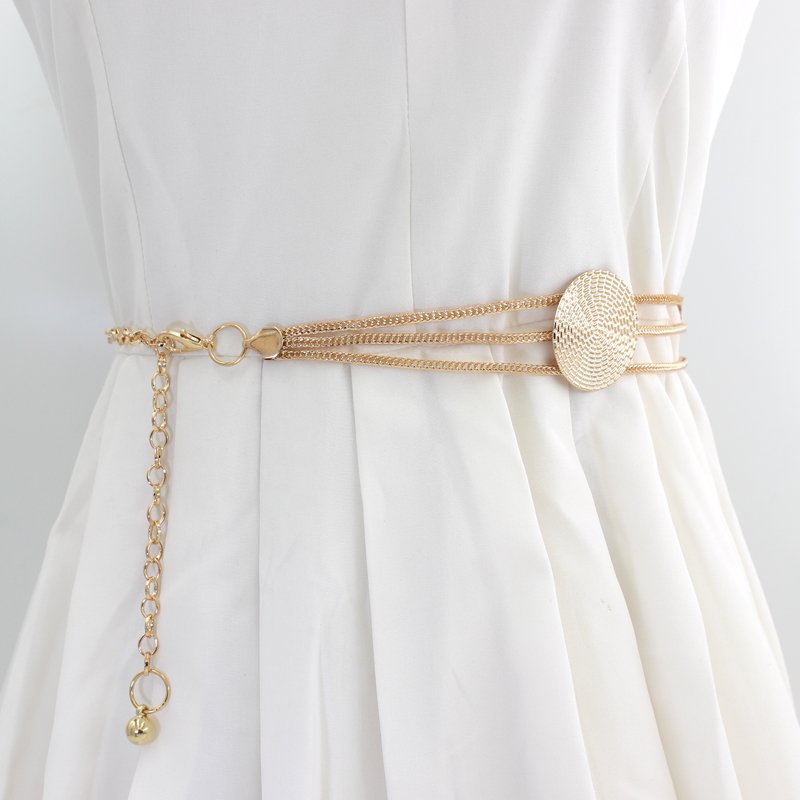 Vintage New Fashion Metal Waist Chain Dress Accessories European and American Chain Belt Decorative Sweater Chain belts