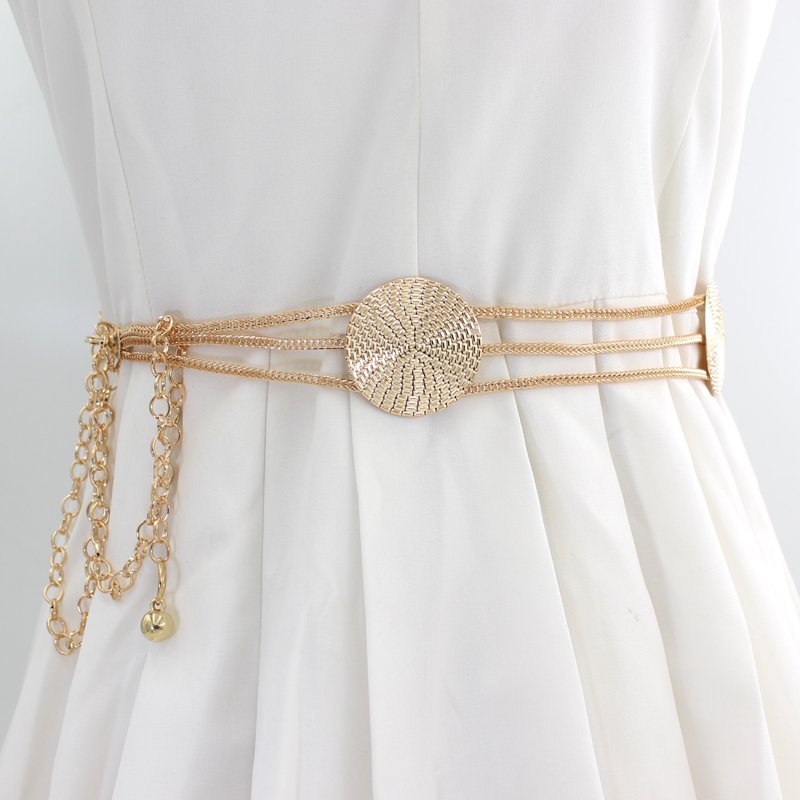 Vintage New Fashion Metal Waist Chain Dress Accessories European and American Chain Belt Decorative Sweater Chain belts