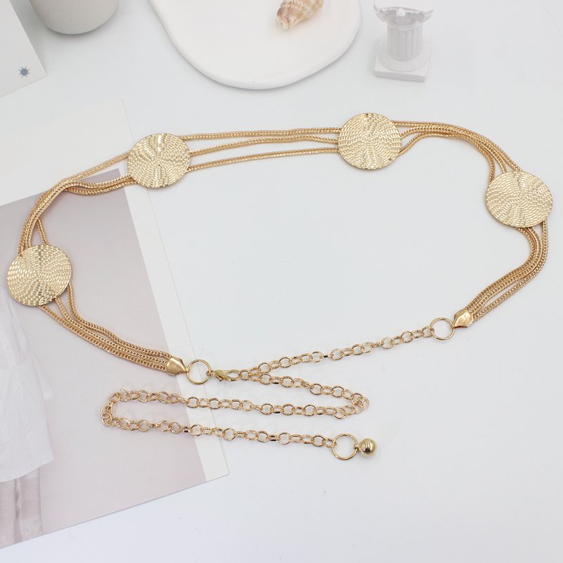 Vintage New Fashion Metal Waist Chain Dress Accessories European and American Chain Belt Decorative Sweater Chain belts