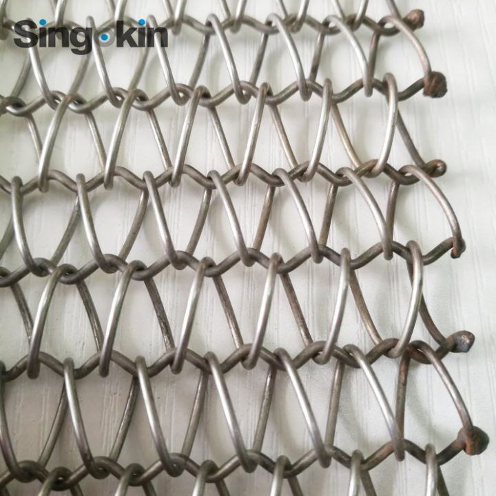Spiral wire Chain link stainless steel conveyor belt band mesh