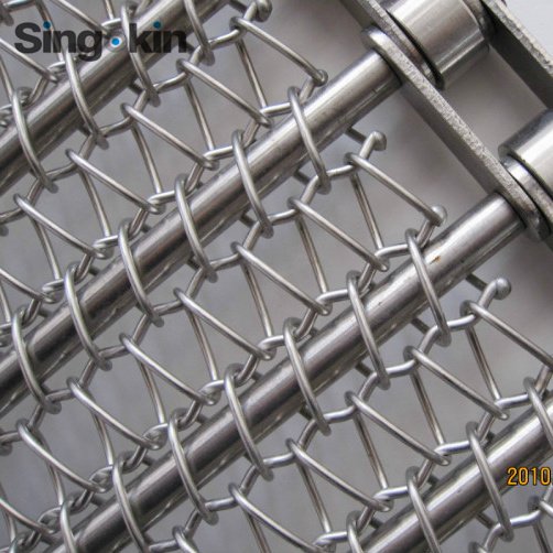 Spiral wire Chain link stainless steel conveyor belt band mesh