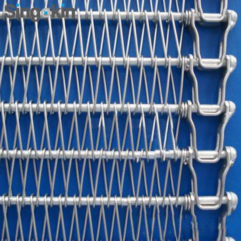 Spiral wire Chain link stainless steel conveyor belt band mesh