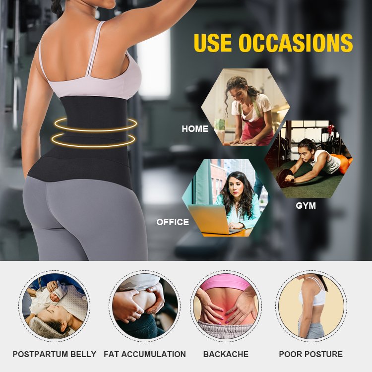 HEXIN Custom Logo Service Tummy Wrap Waist Trainer Belts Elasticity Belly Waist Wraps Body Wrap Waist Trainer