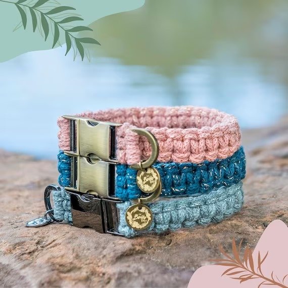 Manufacture Personalized Fancy Pet Collar Blue And Red Paracord Dog Collar For Medium And Small Dog