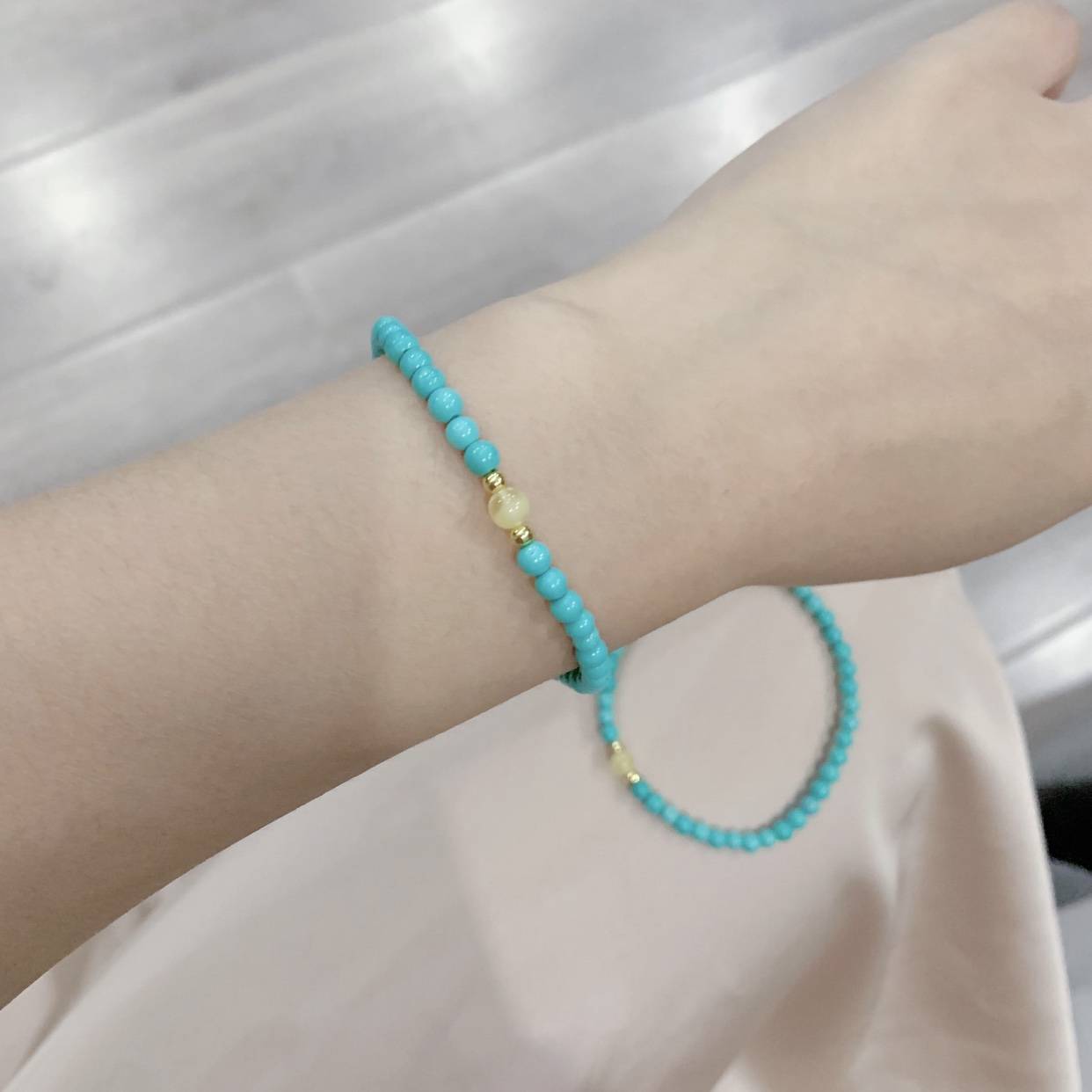 Magnesium Magnesium with natural beeswax women's single -circle women's bracelets, some sellers of niche bracelets will be used as green
