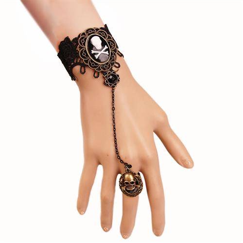 European and American Halloween Hallowee Pirate Skeleton Drilling Bracelet Women's Personalized Ring Mixed S354