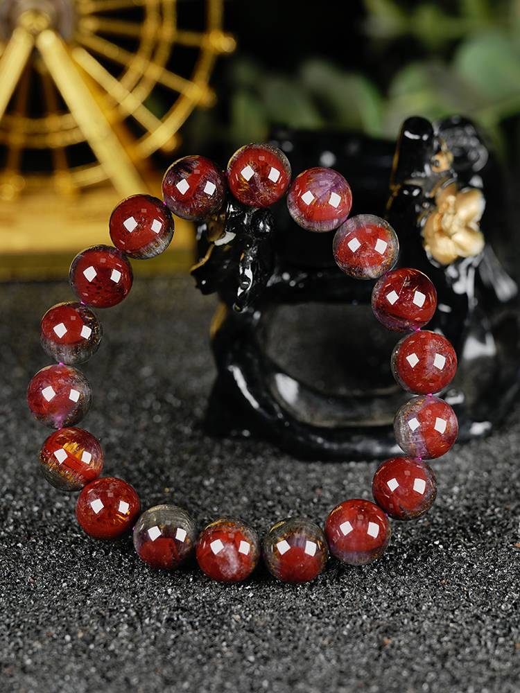 Natural jewelry Crystal Crystal Polynuts South Red Crystal Powder Filed Poipan Bracelet Women's Live Room Couple Gifts