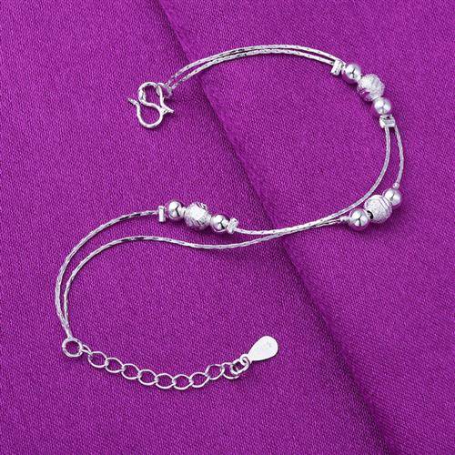 eBay manufacturer direct selling silver jewelry Korean Korean version of the double -decker car, flower sand bead silver bracelet bin