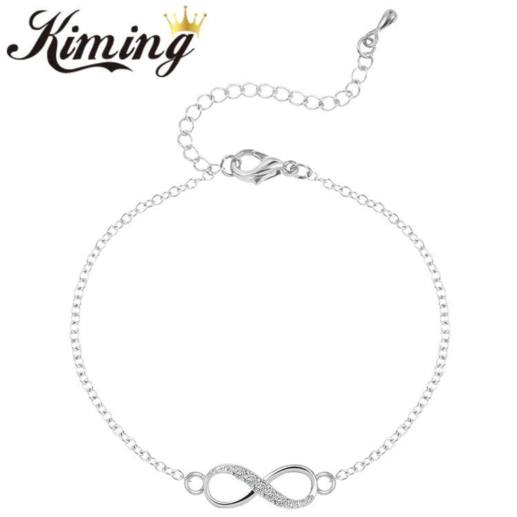 Kiming Arabic digital 8 -character inlaid rhinestone pendant unlimited love bracelet burst model supply
