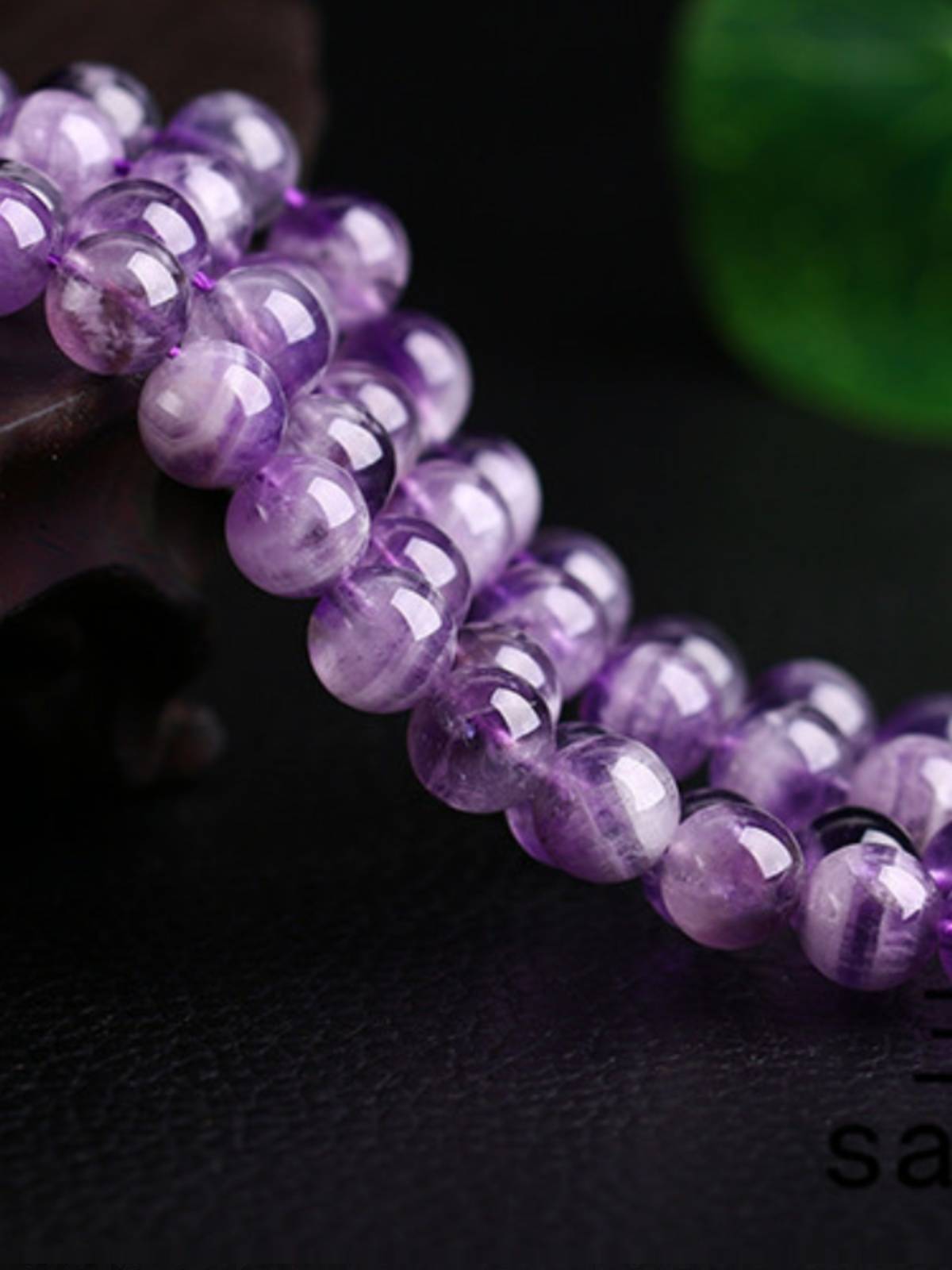 Three stone natural semi -gem fantastic amethyst beads DIY bracelet necklace semi -finished beads with beads free shipping