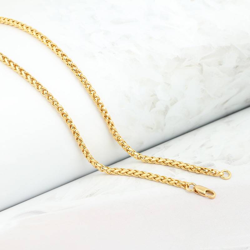 091 030 18K vacuum -plated color -plated lantern type 3mm width 21 cm long bracelet does not fade for a long time