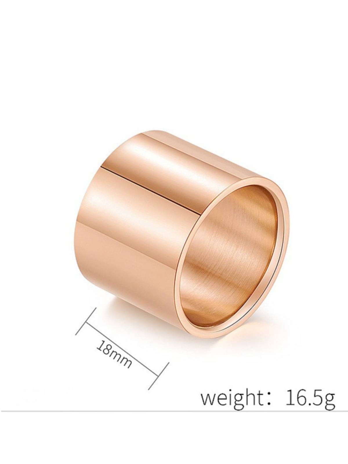 18mm wide version of titanium steel men's ring European and American fashion leisure style plain noodles