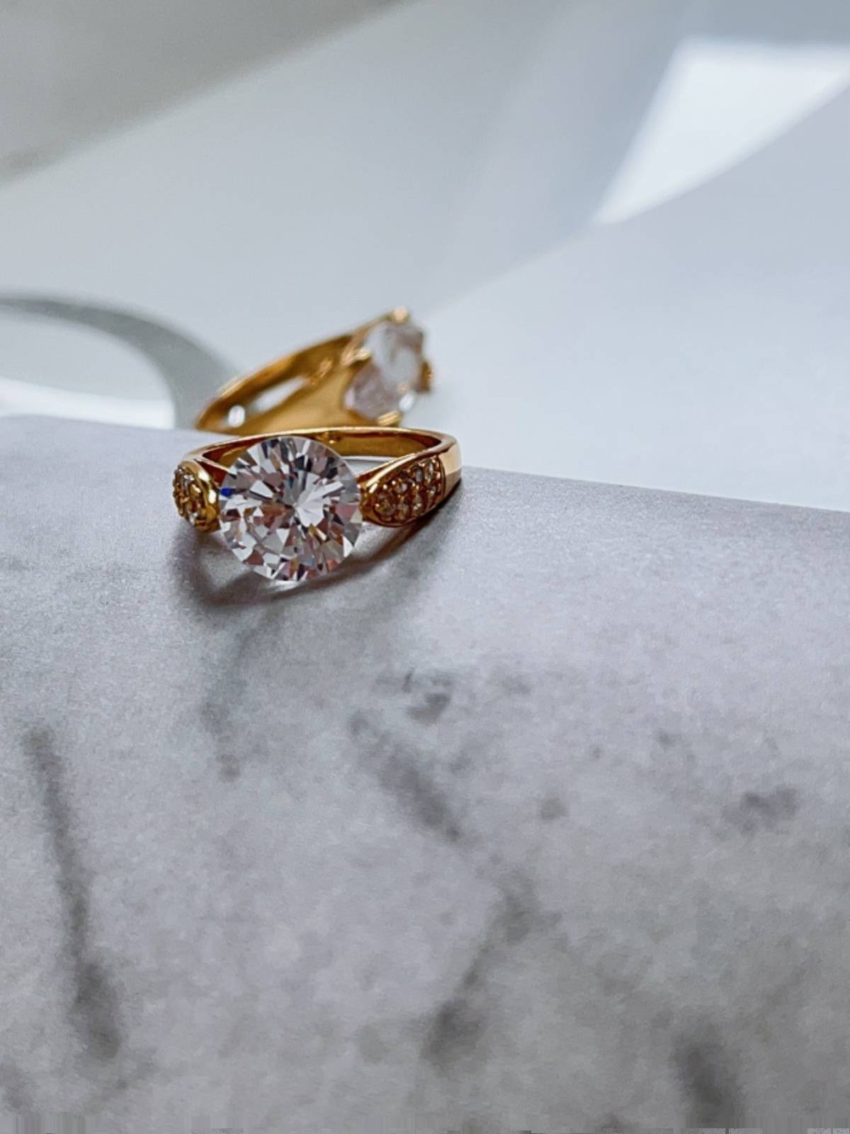 European and American jewelry jewelry vermiculite plating gold ring