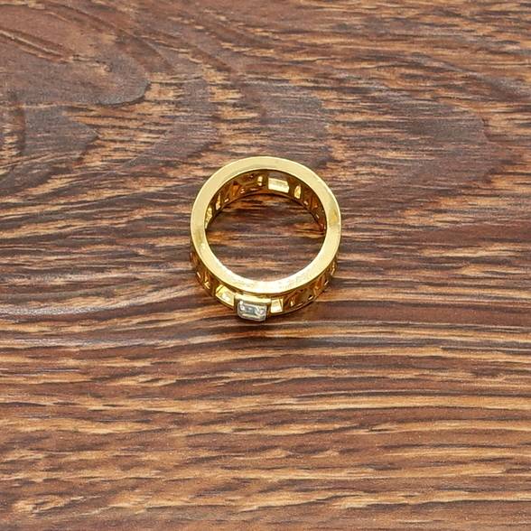 European and American original single brand diamond plating real gold vacation photography banquet party different personality ring ring