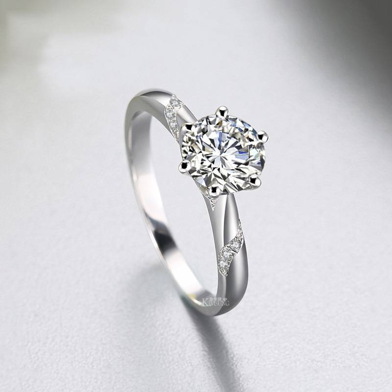 Diamond Hometown, Henan Shangqiu diamond plating PT950 platinum diamond ring classic micro -inlaid eight -hearted eight -arrow six claw ring
