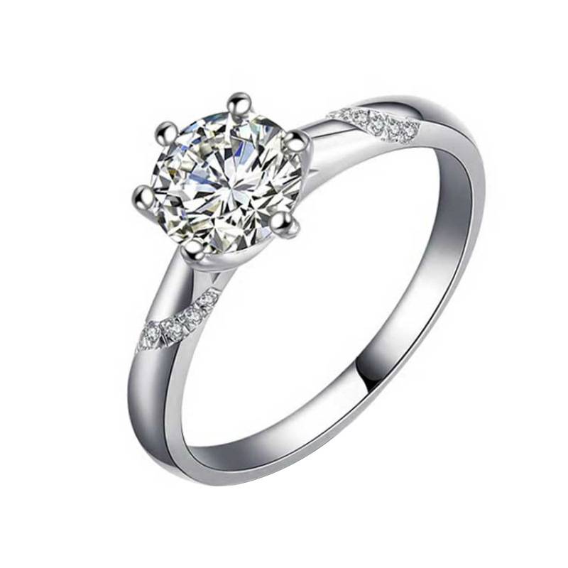 Diamond Hometown, Henan Shangqiu diamond plating PT950 platinum diamond ring classic micro -inlaid eight -hearted eight -arrow six claw ring