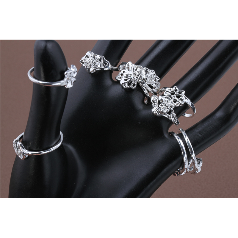 10 -piece rings Set classic butterfly love flower shape Timinal tail ring female ring model