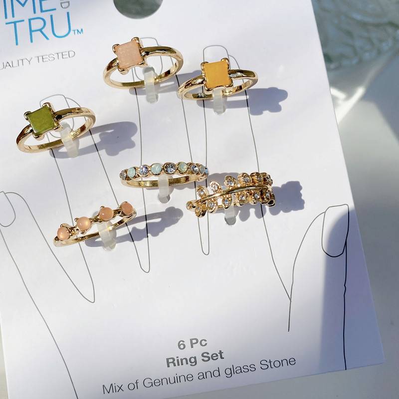Qingdao European and American jewelry personality trendy niche high sense of high sense, multiple ring finger ring sets