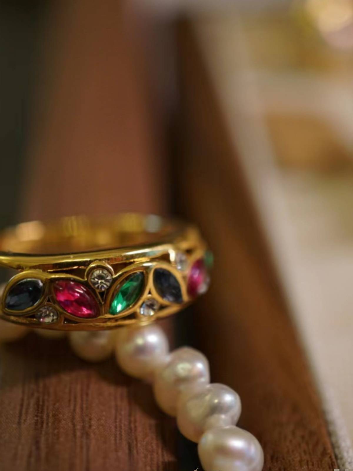 Hui Vintage Jewelry | Middle -aged Single Rhine Comeon Retro Ring