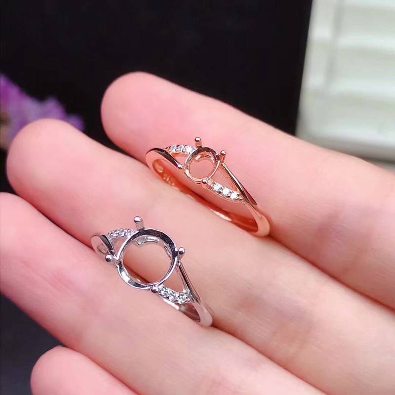 S925 Silver ring empty elliptical 3*44*55*66*77*88*9mm Fashion Silver Too Fingers Ring Women's Ring
