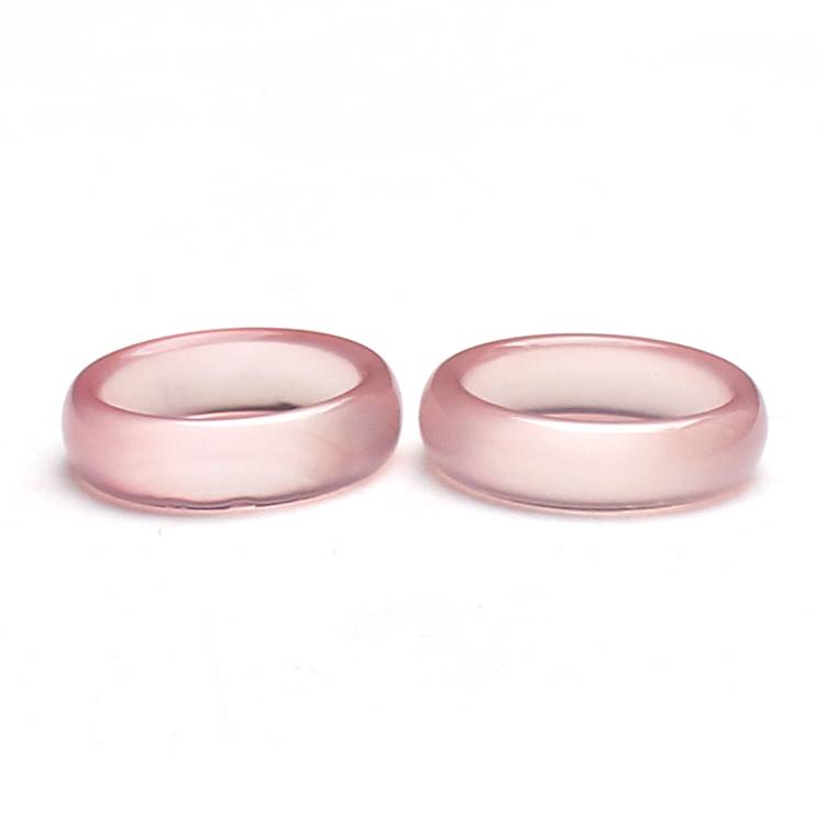 Pink agate finger ice seeding chalcedony ring high -level sense niche sweet and simple jewelry gift women's hand decorations national style