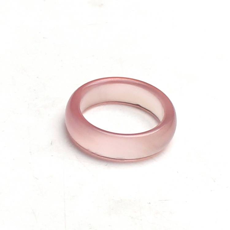 Pink agate finger ice seeding chalcedony ring high -level sense niche sweet and simple jewelry gift women's hand decorations national style