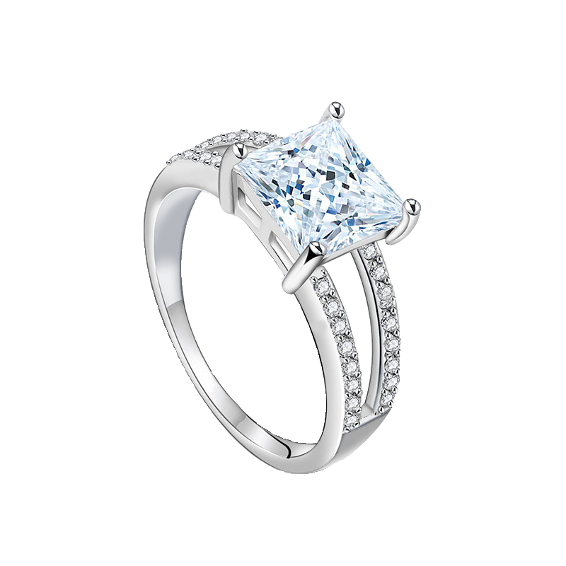 925 Silver Platinum 18K Mossian Stone Ring Explosion Flash Ring Fashion Korean Design Sensory Niche Skin Tripper