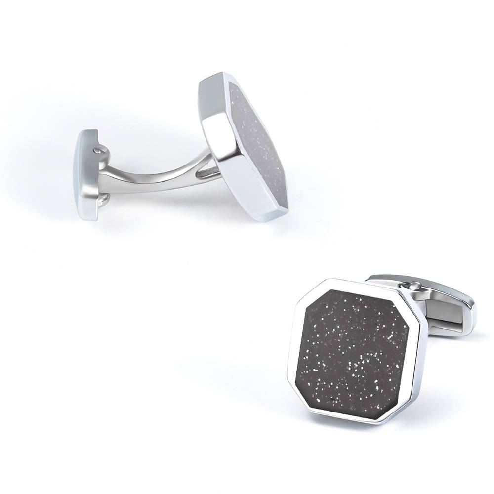 New spot polygonal inlaid gold gravel accessories alloy cufflinks men's French cufflink customization
