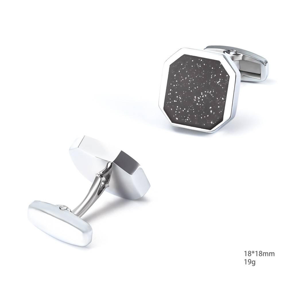 New spot polygonal inlaid gold gravel accessories alloy cufflinks men's French cufflink customization