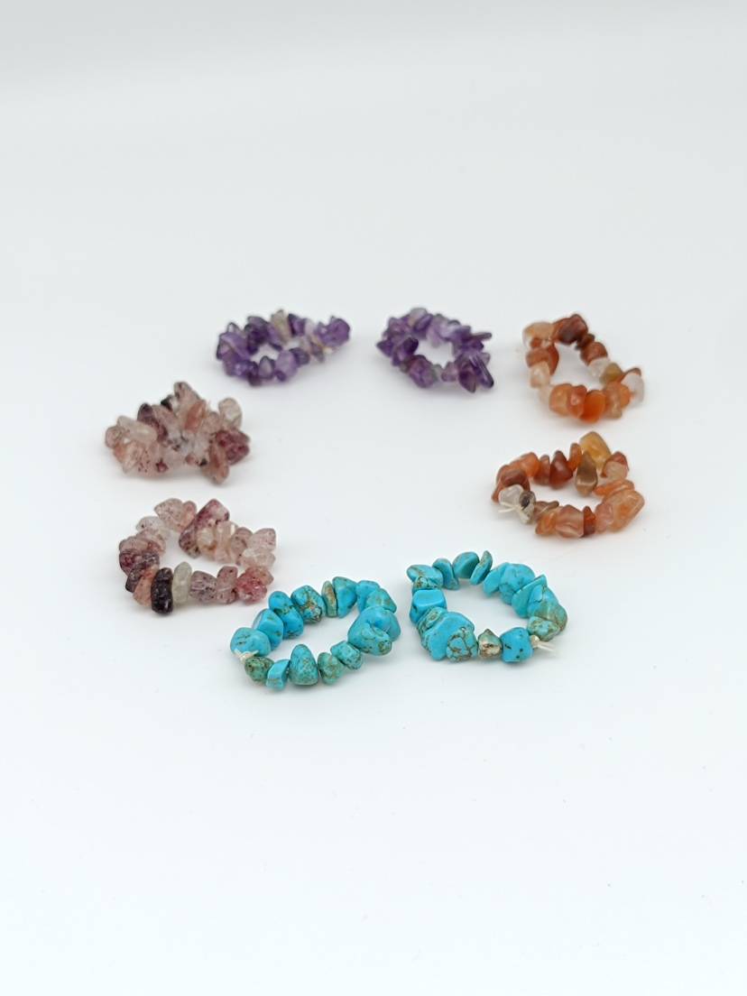 Exit European and American solitary natural stone elastic ring single price